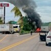 Se registran bloqueos y vehículos incendiados en Sinaloa tras enfrentamiento armado