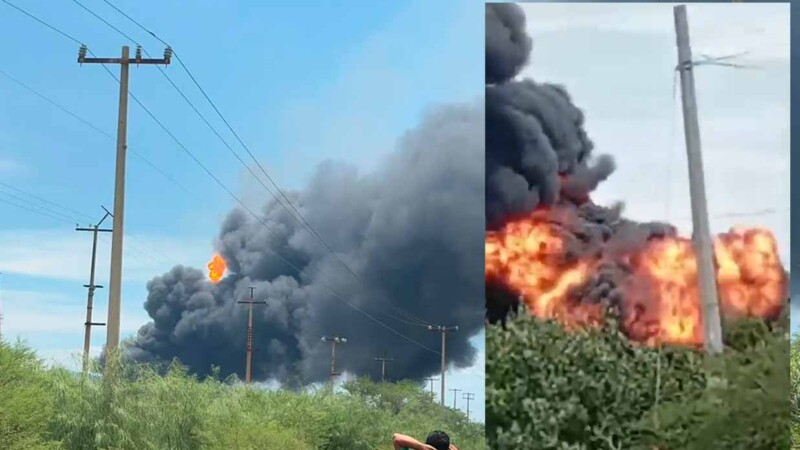 Reportan fuerte incendio en refinería de Salina Cruz, Oaxaca