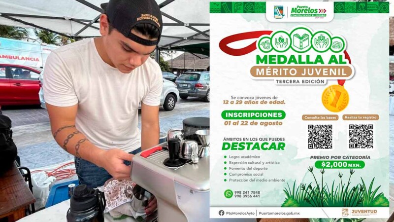 Reciben propuestas de aspirantes a la medalla al mérito juvenil "Puerto Morelos 2025"