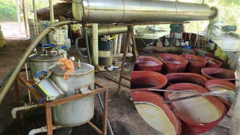 Desmantelan laboratorio de metanfetamina en Chiapas; aseguran 2.5 toneladas de droga