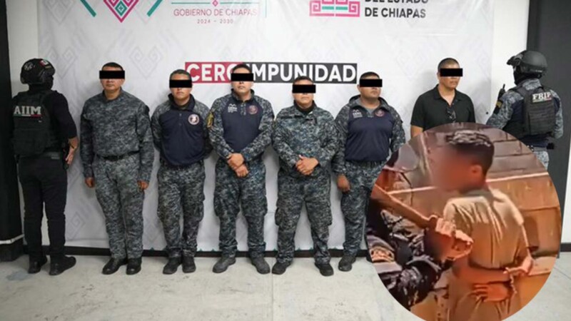 Detienen a seis policías de "fuerzas especiales" en Chiapas por "tablear" a detenido