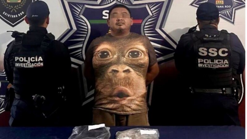 Detienen a presunto narcomenudista en la carretera Cancún-Tulum