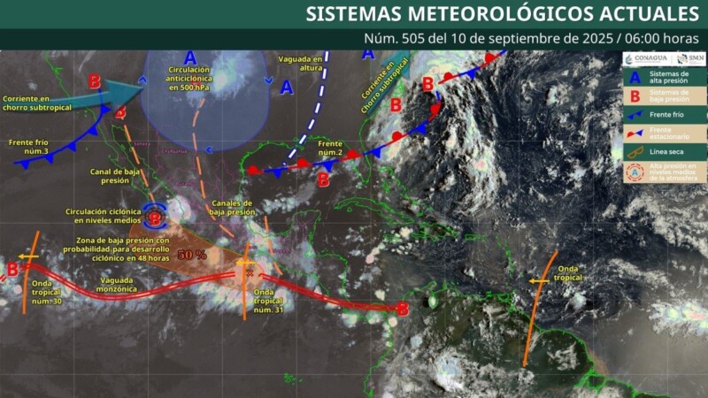 Pronóstico del clima en Quintana Roo para hoy miércoles 10 de septiembre 2025