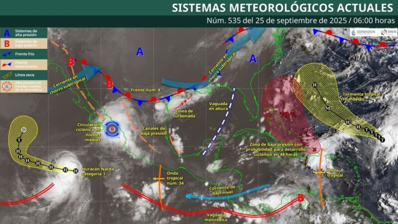 Pronóstico del clima en Quintana Roo para hoy jueves 25 de septiembre 2025