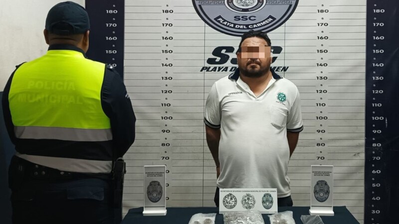 Detienen a taxista de Playa del Carmen con bolsas de enervantes