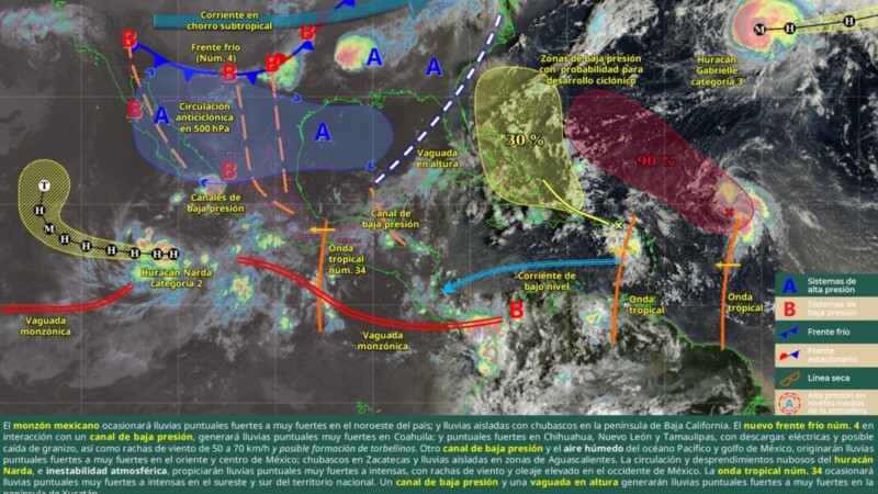Pronóstico del clima en Quintana Roo para hoy miércoles 24 de septiembre 2025