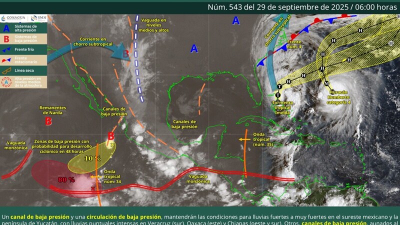 Pronóstico del clima en Quintana Roo para hoy lunes 29 de septiembre 2025