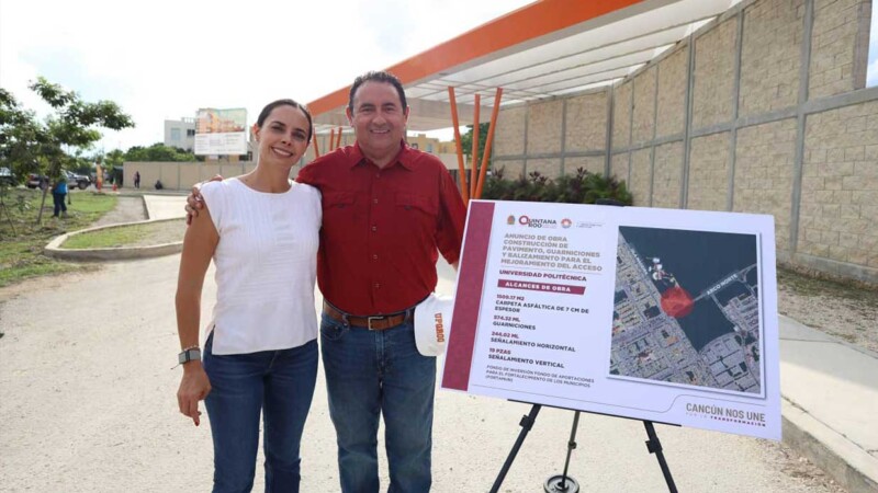 Anuncia Ana Paty Peralta mejoramiento vial en el acceso a la UPQROO