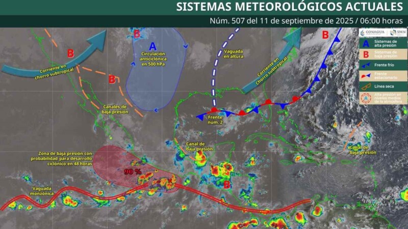 Pronóstico del clima en Quintana Roo para hoy jueves 11 de septiembre 2025