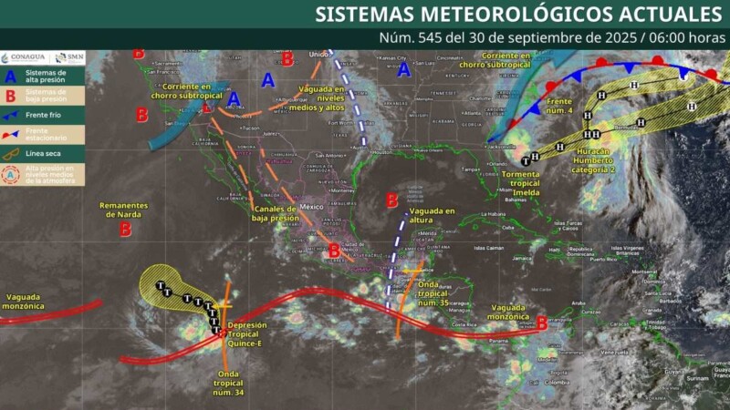 Pronóstico del clima en Quintana Roo para hoy martes 30 de septiembre 2025