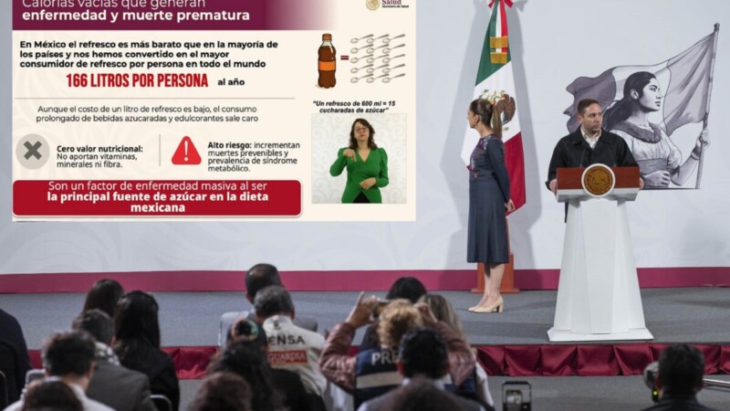 Refresco y diabetes, “motores silenciosos de muerte”: Clark