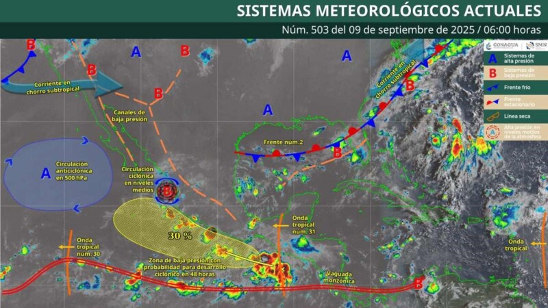 Pronóstico del clima en Quintana Roo para hoy martes 9 de septiembre 2025