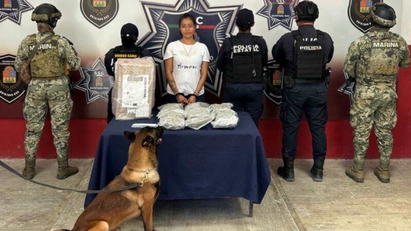 Detienen a mujer cuando recogía un paquete con droga en Chetumal