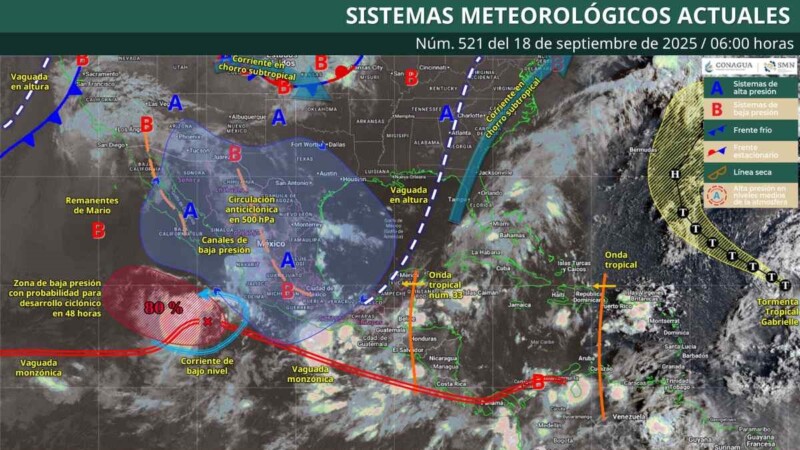 Pronóstico del clima en Quintana Roo para hoy jueves 18 de septiembre 2025