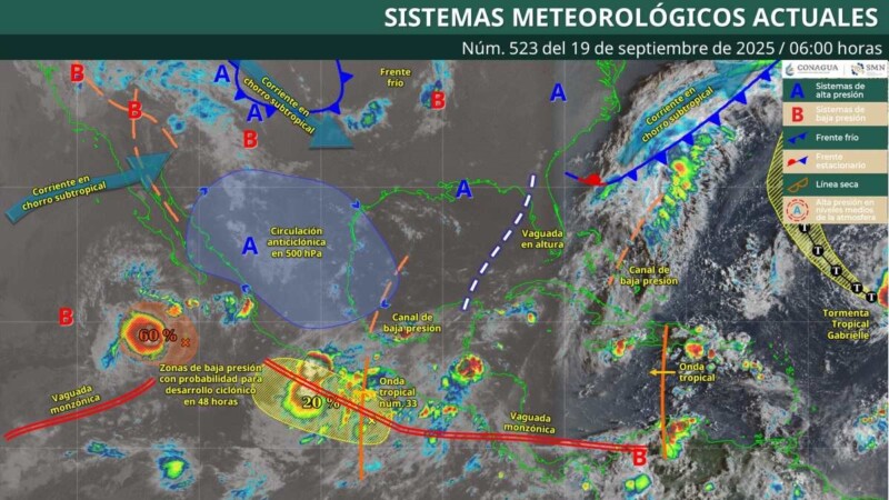 Pronóstico del clima en Quintana Roo para hoy viernes 19 de septiembre 2025
