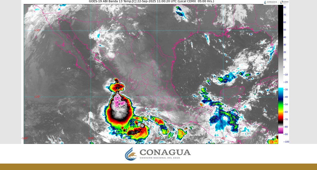 Pronóstico del clima en Quintana Roo para hoy lunes 22 de septiembre 2025; cielo nublado con lluvias puntuales en Campeche, Yucatán y Quintana Roo.
