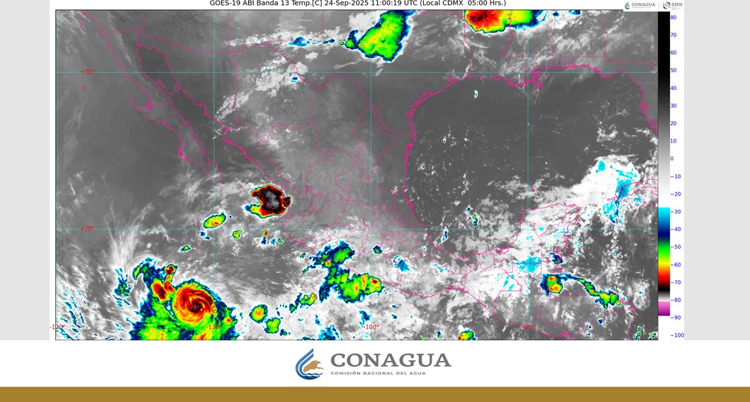 Pronóstico del clima en Quintana Roo para hoy miércoles 24 de septiembre 2025; Cielo medio nublado a nublado durante el día. Por la mañana, ambiente cálido. Durante la tarde, ambiente cálido a caluroso.