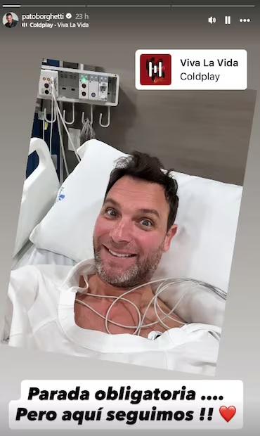 Pato Borghetti se recupera en casa tras ser hospitalizado