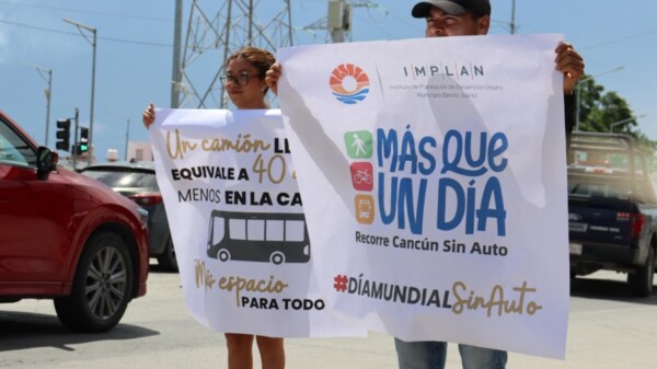 Cancún se suma al Día Mundial Sin Auto, con mensajes por una movilidad sostenible