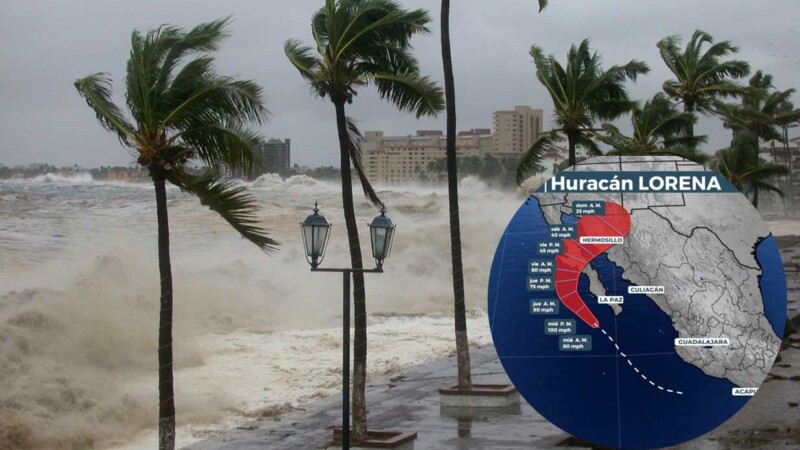 El huracán “Lorena” se fortalece frente a costas mexicanas y genera alerta en Baja California Sur
