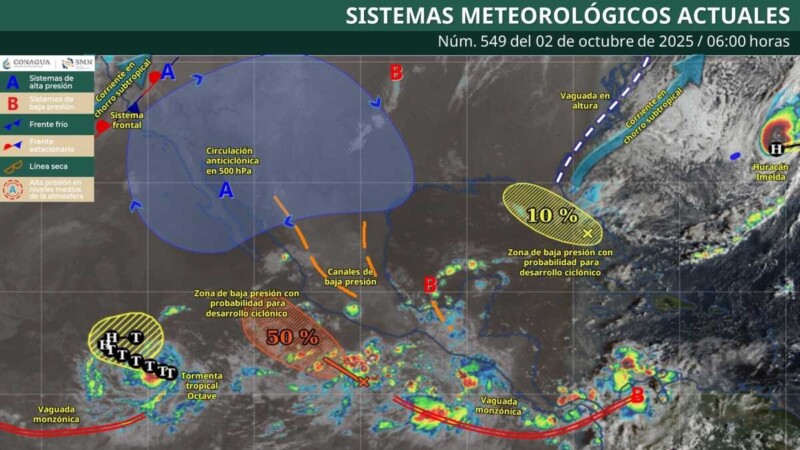 Pronóstico del clima en Quintana Roo para hoy jueves 2 de octubre 2025