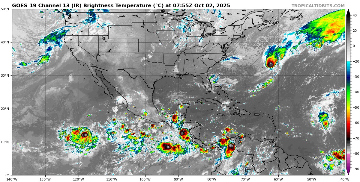 Pronóstico del clima en Quintana Roo para hoy jueves 2 de octubre 2025; ambiente caluroso con lluvias muy fuertes en Campeche, Yucatán y Quintana Roo.