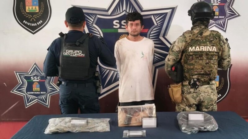 Detienen a narcomenudista en la zona de playas de Puerto Juárez