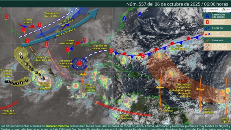 Pronóstico del clima en Quintana Roo para hoy lunes 6 de octubre 2025