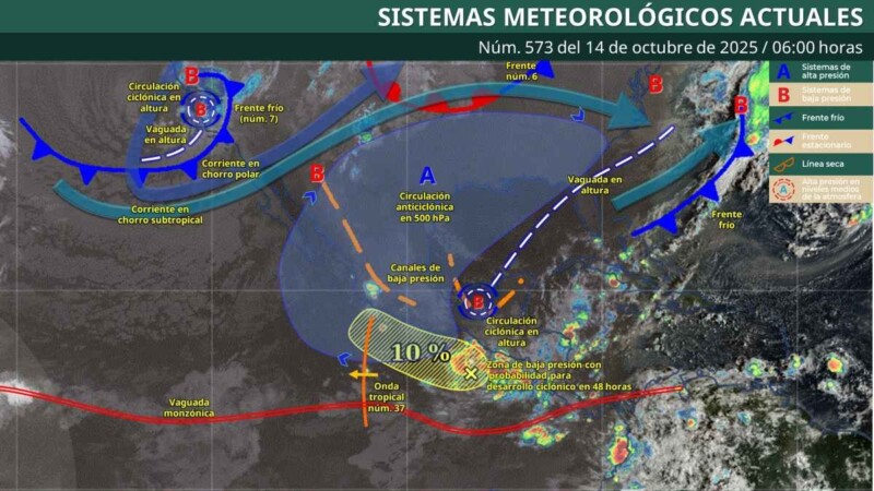 Pronóstico del clima en Quintana Roo para hoy martes 14 de octubre 2025