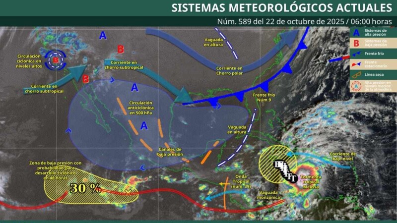 Pronóstico del clima en Quintana Roo para hoy miércoles 22 de octubre 2025
