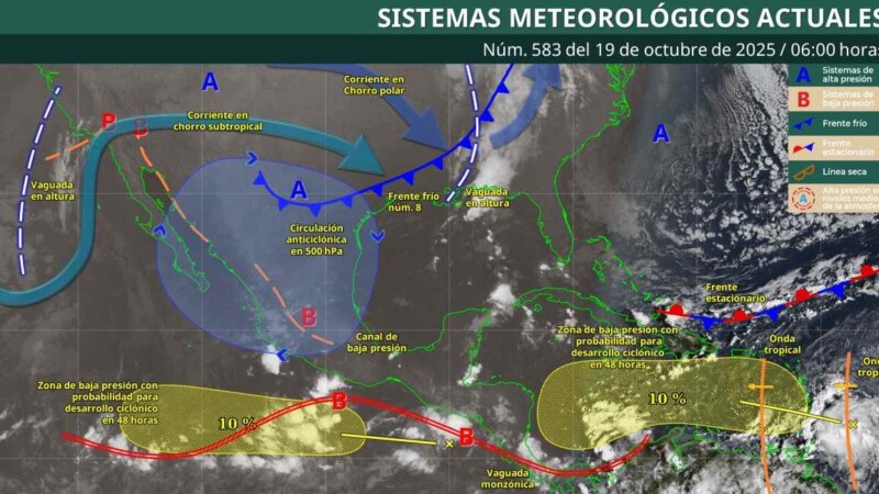 Pronóstico del clima en Quintana Roo para hoy domingo 19 de octubre 2025