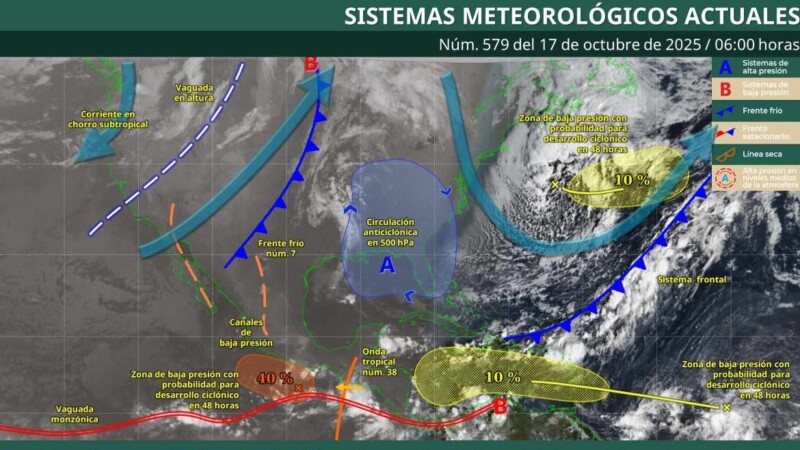 Pronóstico del clima en Quintana Roo para hoy viernes 17 de octubre 2025