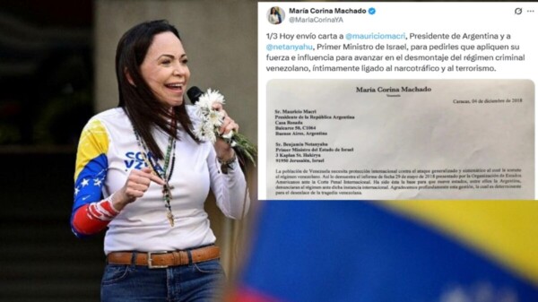 Nobel de la Paz, Corina Machado, aboga por guerra en Venezuela