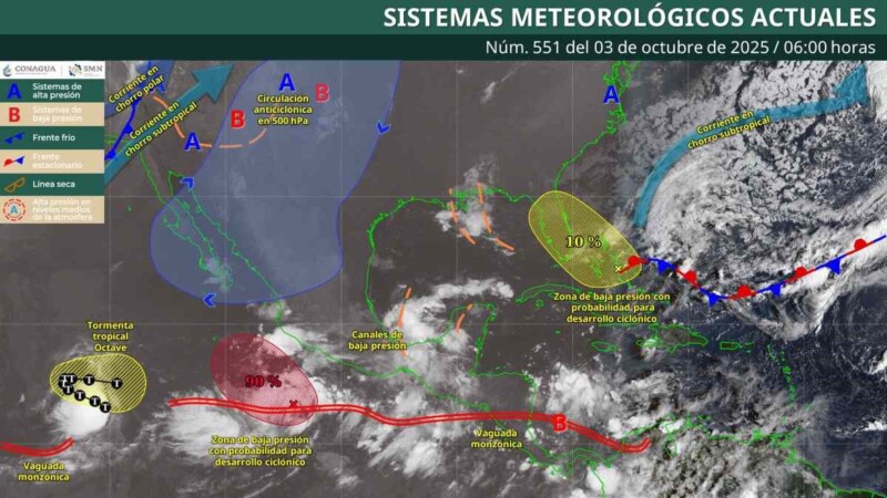 Pronóstico del clima en Quintana Roo para hoy viernes 3 de octubre 2025
