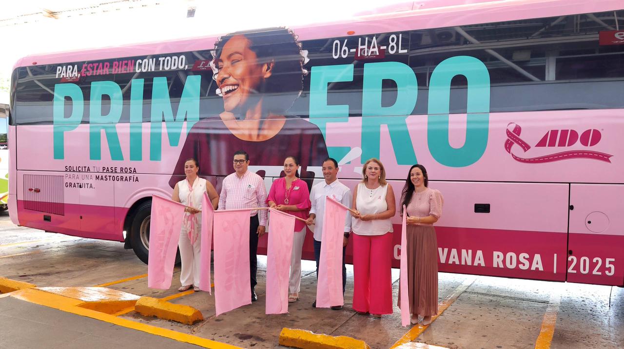 Respalda Gobierno de Benito Juárez 'Caravana Rosa' en prevención al cáncer de mama; banderazo a la iniciativa impulsada por la iniciativa social Mobility ADO.