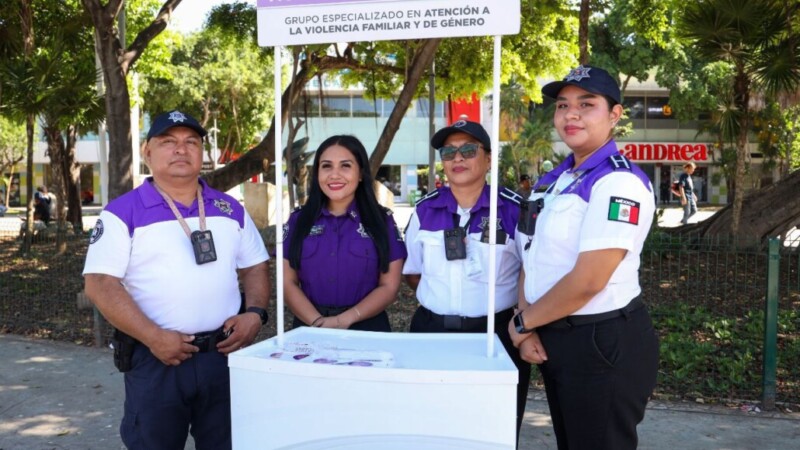 Policía de Cancún brinda atención a más de mil mujeres con 'Punto Morado'