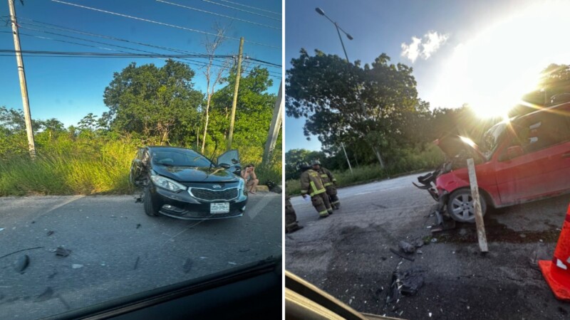 Fuerte accidente en el tramo carretero Cancún-Playa del Carmen