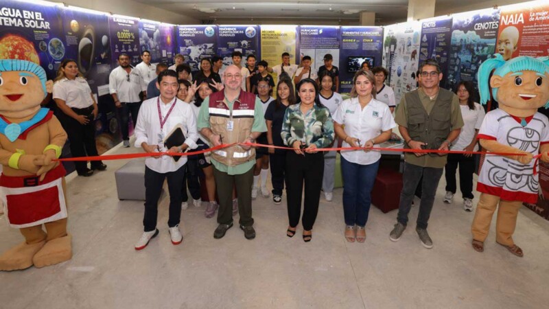 Inauguran Blanca Merari y el titular de CAPA, Hugo Garza, la "Exposición Temporal de Cultura del Agua"