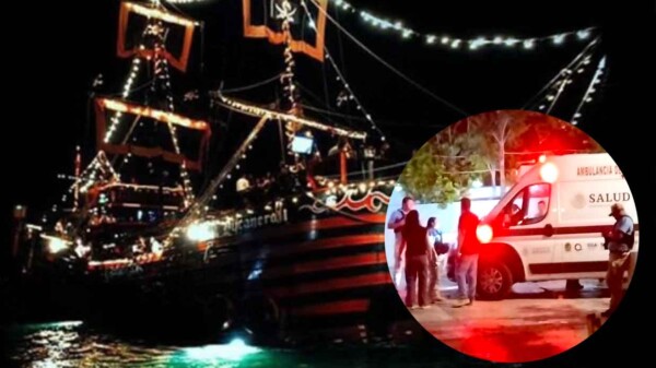 Chocan dos jóvenes en moto acuática contra barco "pirata" en Cancún y sufren graves heridas