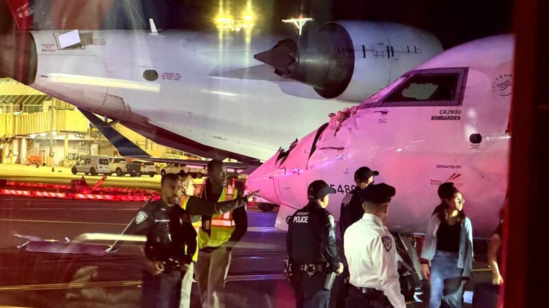 Caos por choque de dos aviones de Delta en Aeropuerto de Nueva York