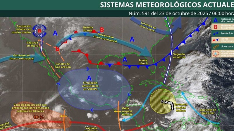 Pronóstico del clima en Quintana Roo para hoy jueves 23 de octubre 2025