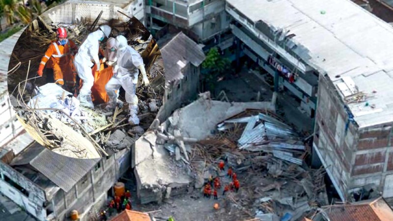 Desplome de escuela en Indonesia acumula 64 muertos