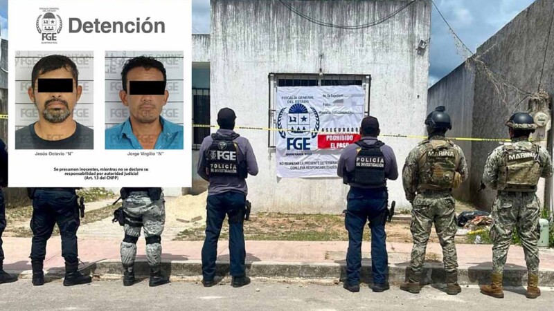 Autoridades detienen a dos presuntos narcomenudistas durante cateos en Quintana Roo