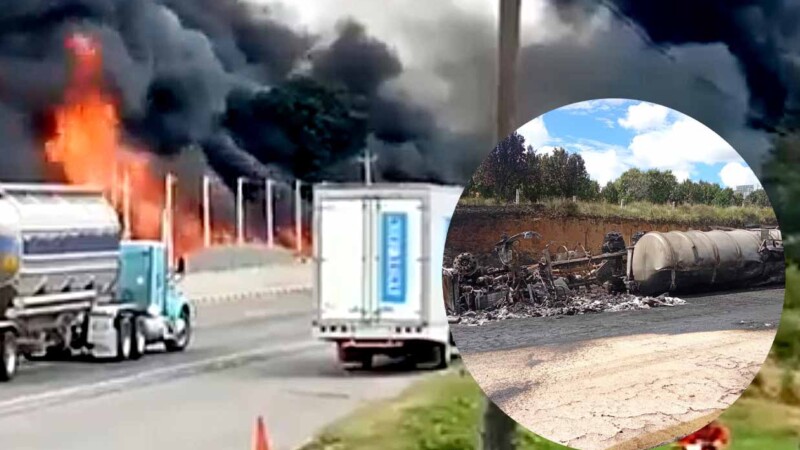 Explosión de pipas obliga a cierre total en la autopista México-Puebla