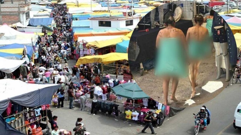 Tres presuntas ladronas son rapadas y desnudadas en tianguis de Puebla