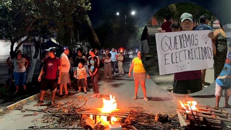Por fallas en servicio de CFE, vecinos de la SM 247 cierran avenida