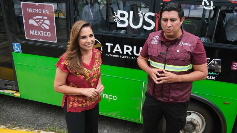 Mara Lezama da inicio a pruebas del camión eléctrico Taruk, 100% mexicano, para avanzar a un transporte público eficiente y sustentable en Chetumal