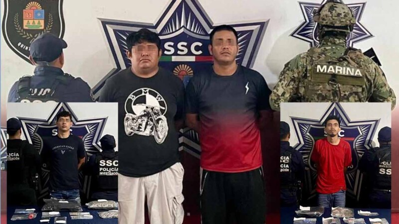 Detienen a cuatro presuntos narcomenudistas durante operativos en Cancún