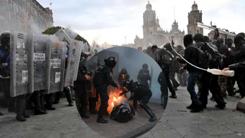 Marcha para conmemorar el 2 de octubre termina en violentos enfrentamientos en CDMX