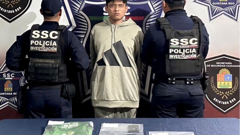 Detienen a presunto narcomenudista en Paseos del Mar en Cancún